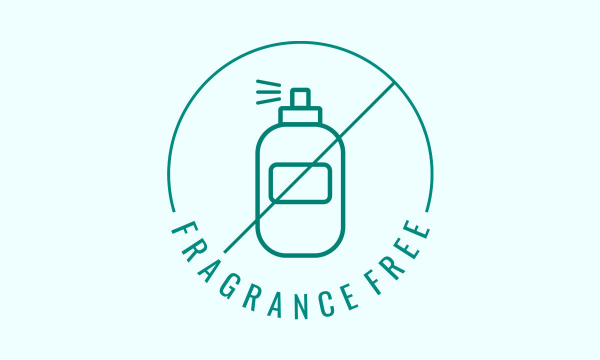 Fragrance-free symbol with a crossed-out perfume bottle